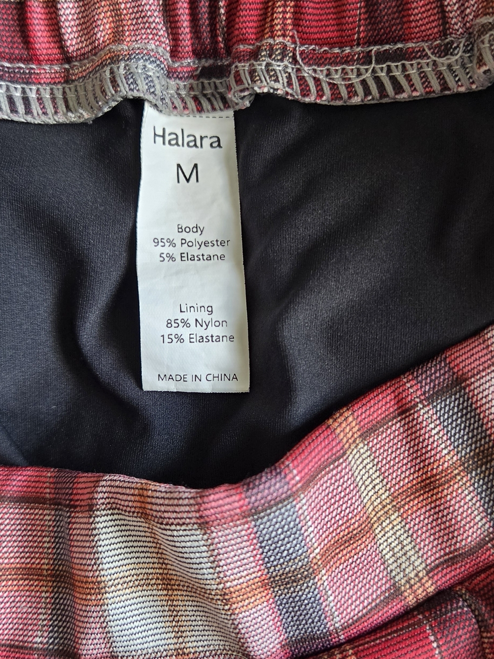 HALARA Red Plaid Pleated Skirt With Built In Shorts - Picture 5 of 6